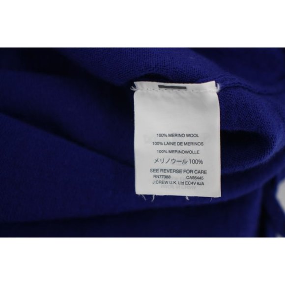 J.Crew sweater Women XS Merino Wool Crew Neck Long Sleeve Blue Side Slit Tie - Picture 8 of 9